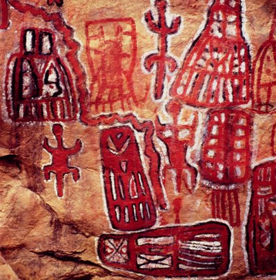 Prähistorische Felsmalerei, aus der Songhai-Dogon-Region von Mali von Prehistoric